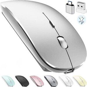 Bluetooth Wireless Mouse Rechargeable Silent Ergonomic Laptop MacBook PC iPad